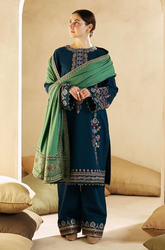 Zara Shahjahan - Winter 3PcsDhanak Embroidered Suit - SB0039